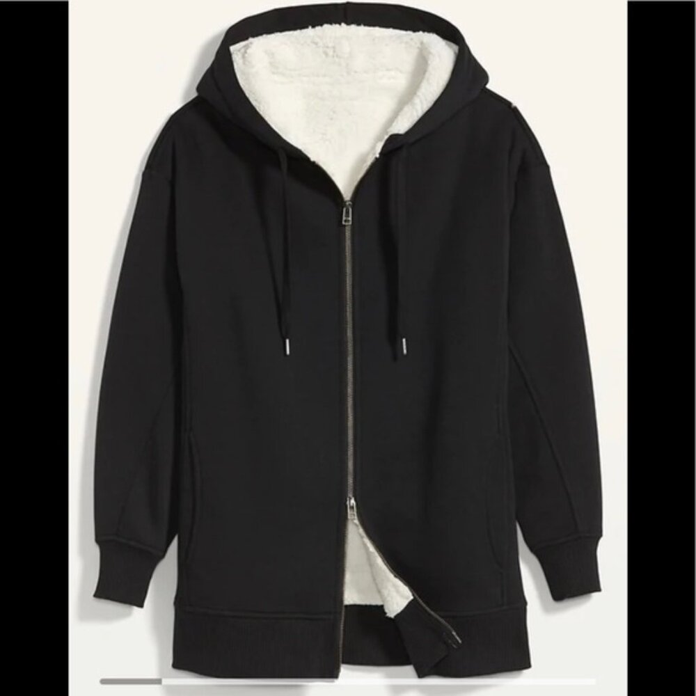 Old Navy Cozy Oversized Sherpa-Lined Zip Hoodie XXL